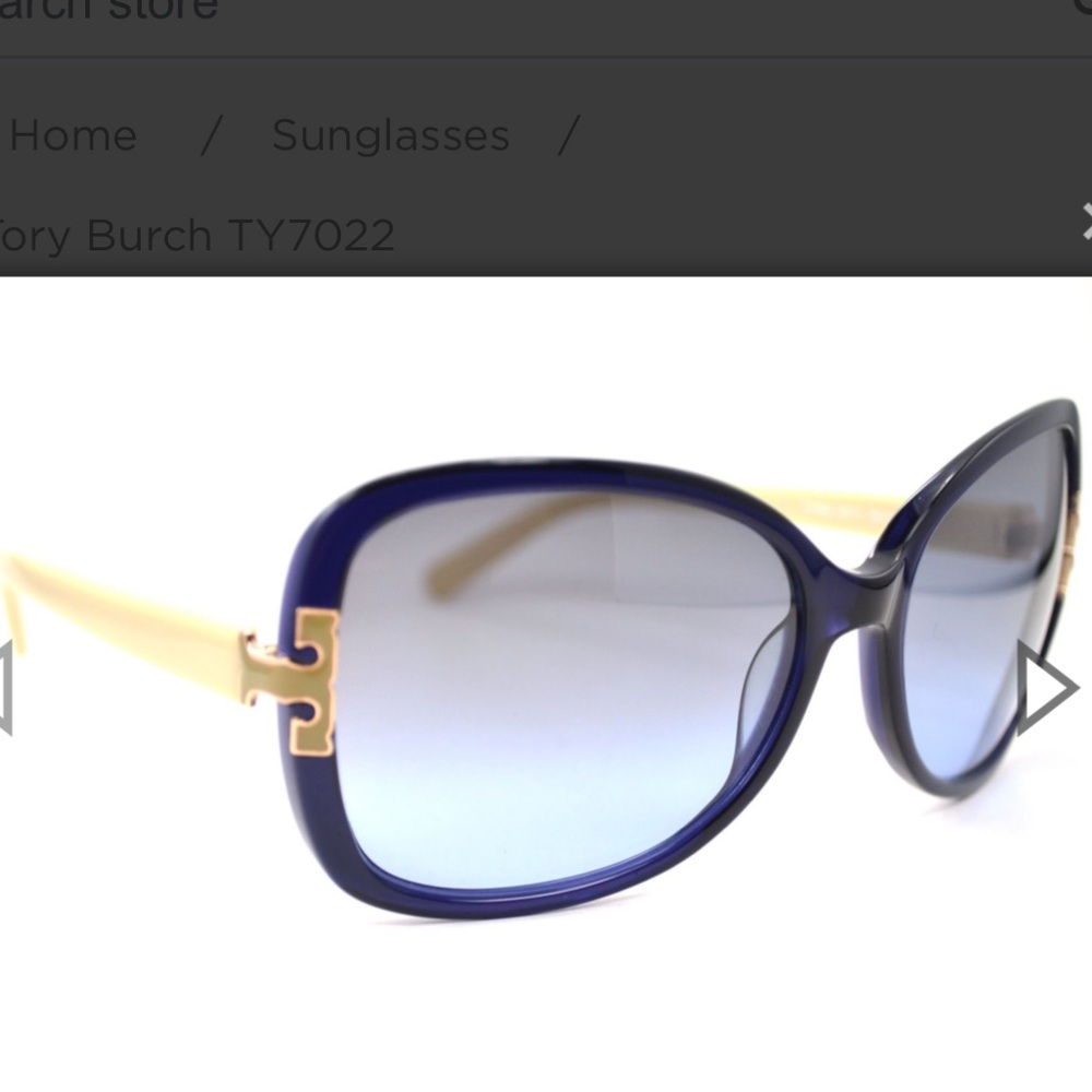 Tory Burch Navy Sunglasses with Bold Orange Case. Great condition, no scratches - Picture 3 of 11